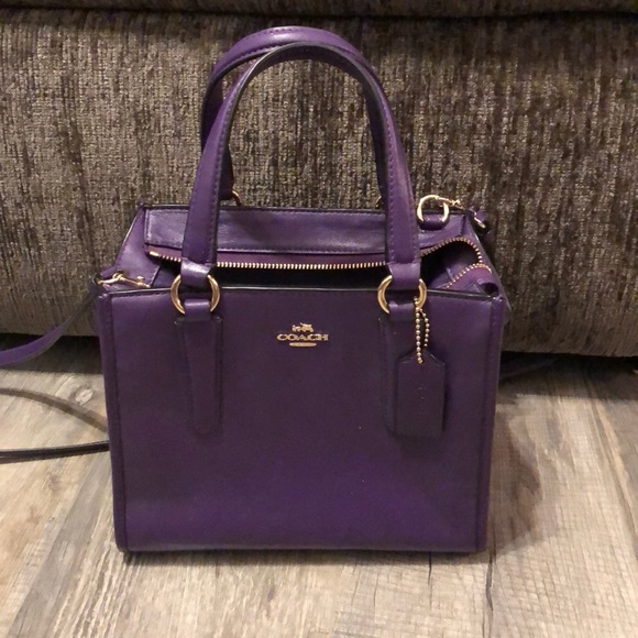 Coach Handbags - Coach Crosby violet carryall tote purse crossbody